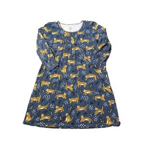 Winter Water Factory Blue Leopard Organic‎ Cotton Dress Women's Small Made USA